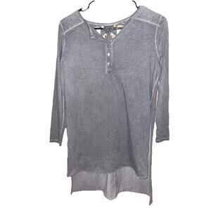 Women’s Cute Grunge Style Gray Tunic Top With Open Lace Back Sz XS